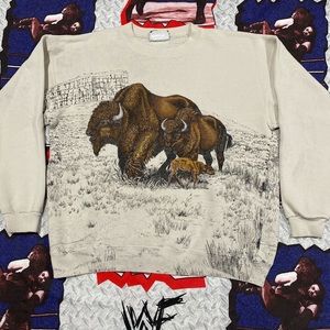 90’s Buffalo All over Print sweatshirt